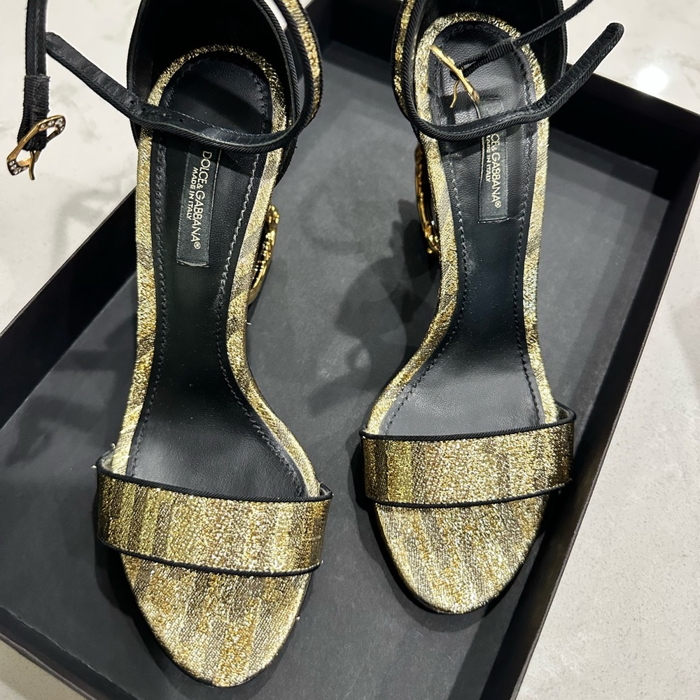 AUTHENTIC DOLCE & GABBANA Baroque D&G heeled sandals